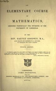 Cover of: elementary course of mathematics: designed principally for students of the University of Cambridge.