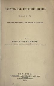 Cover of: Oriental and linguistic studies. by William Dwight Whitney