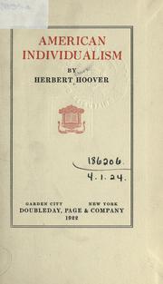 Cover of: American individualism. by Herbert Clark Hoover