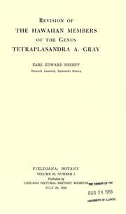 Cover of: Revision of the Hawaiian members of the genus Tetraplasandra A. Gray.