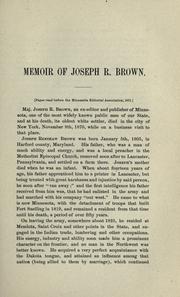 Cover of: Memoir of Joseph R. Brown. by 