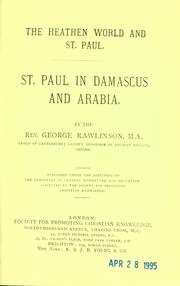 Cover of: St. Paul in Damascus and Arabia