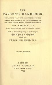 The parson's handbook by Percy Dearmer