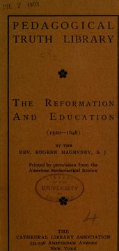 Cover of: The Reformation and education (1520-1648) by Eugene A. Magevney