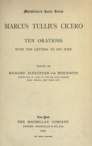 Cover of: Marcus Tullius Cicero. by Cicero