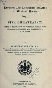 Cover of: ©ØSiva Chhatrapati: being a translation of Sabh©Æasad Bakhar with extracts from Chitn©Æis and Sivadigvijaya, with not