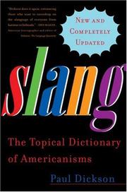 Cover of: Slang: The Topical Dictionary of Americanisms