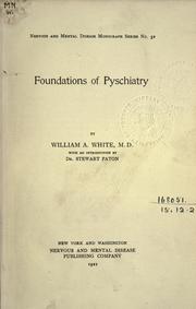 Cover of: Foundations of psychiatry