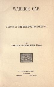 Cover of: Warrior Gap: a story of the Sioux outbreak of '68