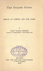 Cover of: The golden guess: essays on poetry and the poets