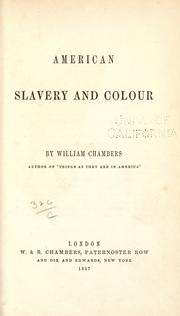Cover of: American slavery and colour