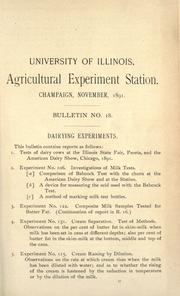 Dairying experiments by Farrington, E. H.