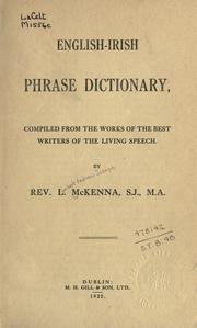 Cover of: English-Irish phrase dictionary by Lambert McKenna