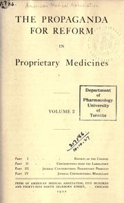 Cover of: The propaganda for reform in proprietary medicine by American Medical Association.