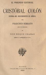 Cover of: Cristobal Col©Øon by Francisco Serrato