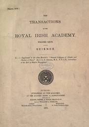 Cover of: A supplement to Sir John Herschel's "General catalogue of nebulae and clusters of stars."