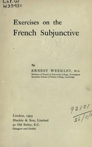 Cover of: Exercises on the French subjunctive.