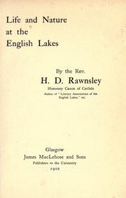 Cover of: Life and nature at the English lakes.