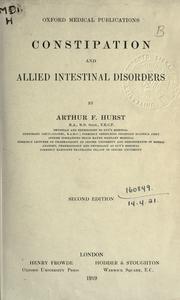 Cover of: Constipation and allied intestinal disorders.