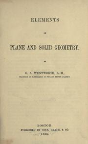 Cover of: Elements of plane and solid geometry