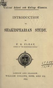 Cover of: Introduction to Shakespearian study.