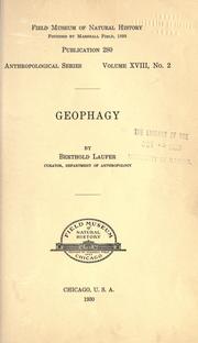 Cover of: Geophagy