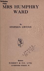 Cover of: Mrs. Humphry Ward. by Stephen Lucius Gwynn