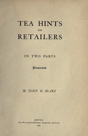 Cover of: Tea hints for retailers ...