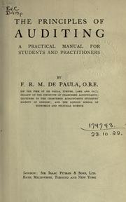 Cover of: The principles of auditing. by F.R.M De Paula