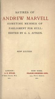 Cover of: Satires of Andrew Marvell