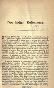Cover of: Two Indian reformers.