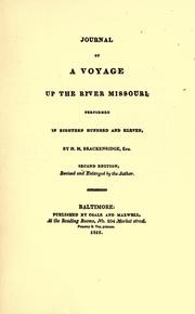 Cover of: Brackenridge's Journal of a voyage up the river Missouri in 1811