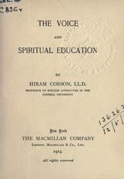 Cover of: The voice and spiritual education.