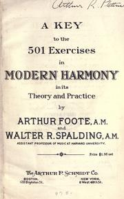Cover of: key to the 501 exercises in Modern harmony in its theory and practice