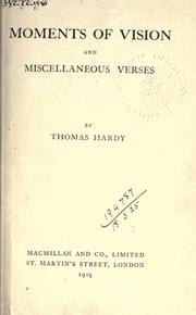 Cover of: Moments of vision and miscellaneous verses