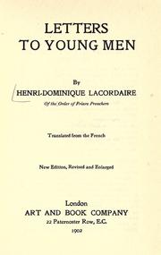 Cover of: Letters to young men