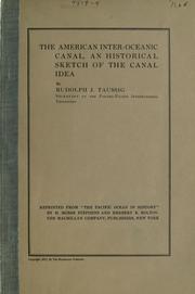 Cover of: The American Inter-Oceanic Canal by Rudolph J. Taussig