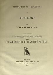 Cover of: Observations and reflections on geology.: Intended to serve as an introduction to the catalogue of his collection of extraneous fossils.