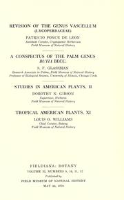Cover of: A conspectus of the palm genus Butia Becc.