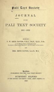 Cover of: Journal. by Pali Text Society (London, England)