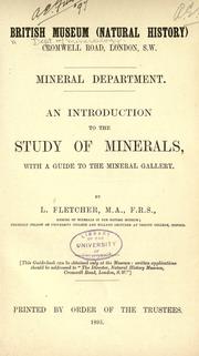 An introduction to the study of minerals by British Museum (Natural History). Dept. of Mineralogy.