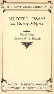 Cover of: Selected essays on literary subjects