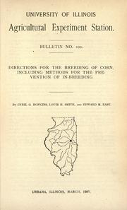 Cover of: Directions for the breeding of corn, including methods for the prevention of in-breeding