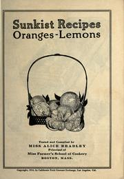 Cover of: Sunkist recipes, oranges-lemons