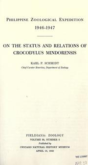 Cover of: On the status and relations of Crocodylus mindorensis.