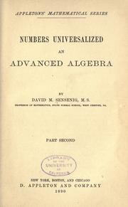 Cover of: Numbers universalized