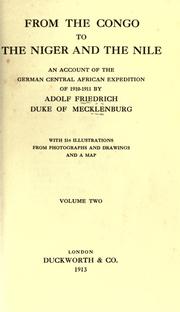 Cover of: From the Congo to the Niger and the Nile by Adolf Friedrich Duke of Mecklenburg-Schwerin