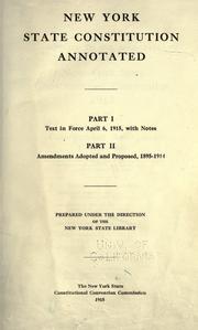 Cover of: New York state constitution annotated.