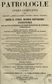 Cover of: Patrologiae cursus completus by Accurante J.-P. Migne.