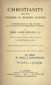 Cover of: Christianity and the leaders of modern science by Karl Alois Kneller